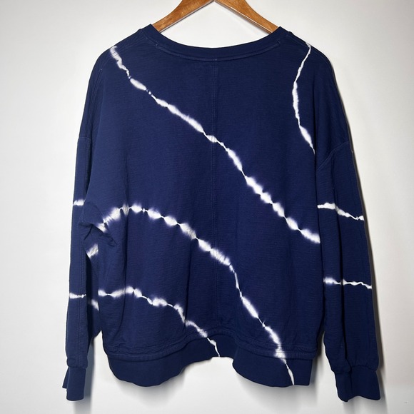Athleta Sundown Sweatshirt 2.0 Navy Tie Dye Cotton Blend XL - Picture 6 of 9